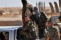 SYRIA-CONFLICT       -  Erfolgreicher als die 50 Top-Soldaten der türkischen Vorzeigetruppe: Syrisch-kurdische Kämpfer bei einem Einsatz im Nordosten von Syrien nahe der Stadt Hasakeh.