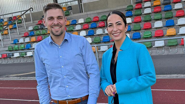 Philipp Spiegel, Vorsitzender SB DJK Würzburg e.V., und Dr. Hülya Düber, Sozialreferentin Stadt Würzburg.