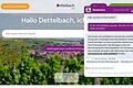 Screenshot der Homepage der Stadt Dettelbach: Dettelbach hat bereits einen virtuellen Mitarbeiter in Form eines Chatbots (rechts). Könnte dies auch etwas für Gaukönigshofen sein?