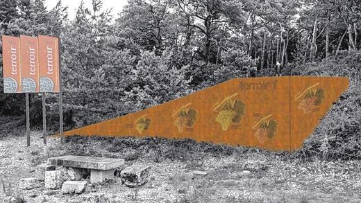Aussichtsplatz: An diesem Ort in den Weinbergen wird der Terroir-F-Standort gebaut. Aussichtsplatz: An diesem Ort in den Weinbergen wird der Terroir-F-Standort gebaut.