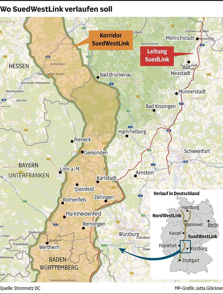 Stromtrasse SuedWestLink: Wird es in Unterfranken hunderte Strommasten statt unterirdischer Kabel geben?