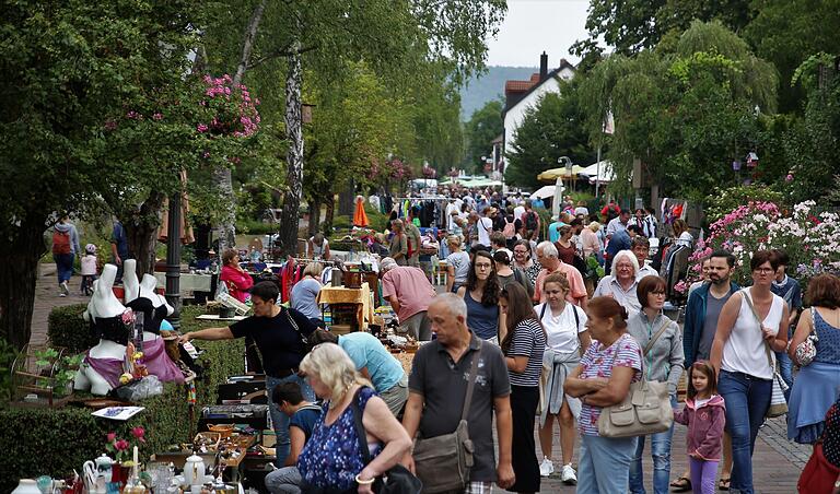 Das waren noch Zeiten, als wie im Bild im Jahr 2018 der Altort-Flohmarkt über 300 Aussteller anzog. Besonders entlang der zu sehenden Mainuferpromenade machte das Flanieren Spaß.