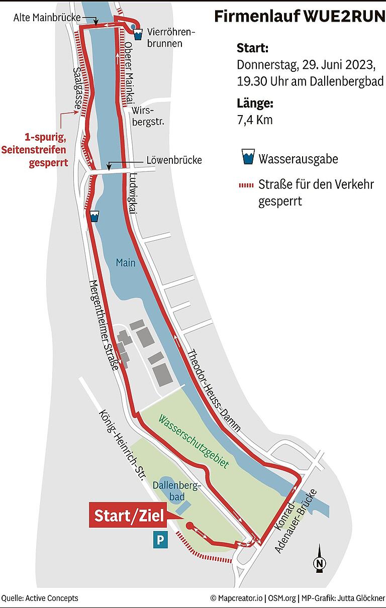 Firmenlauf WUE2RUN Würzburg: Strecke, Straßensperrungen und Verpflegung - Alles, was Sie wissen müssen