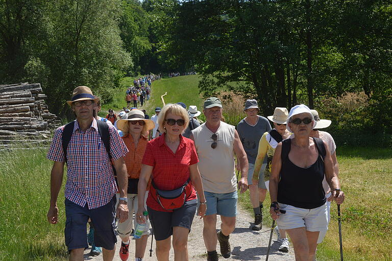 Die Kitzinger Landrätin Tamara Bischof führt die Landkreiswanderung auf der 'TraumRunde' Castell wieder an.