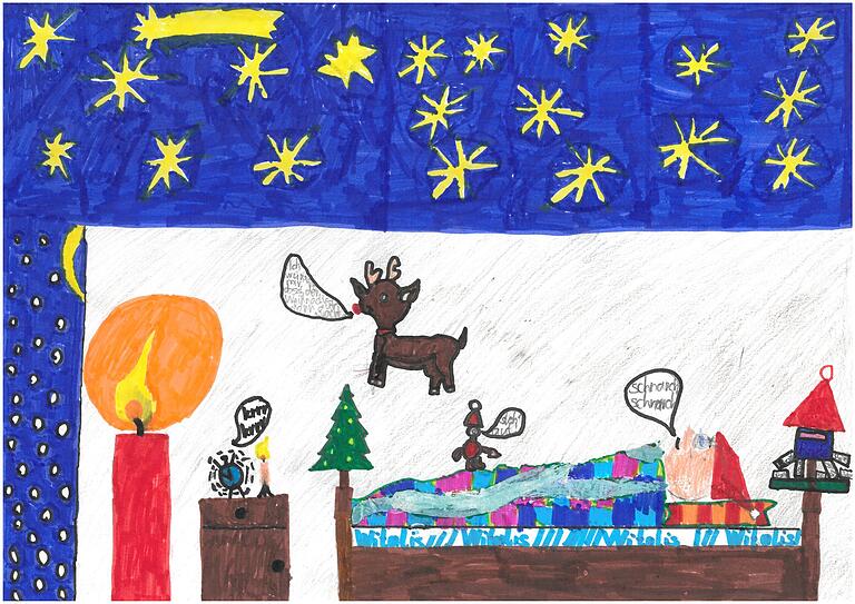 Viele funkelnde Sterne zeigt das Siegerbild von Jonas Mangelkamp (10) aus Dittelbrunn-Hambach. Viele funkelnde Sterne zeigt das Siegerbild von Jonas Mangelkamp (10) aus Dittelbrunn-Hambach.
