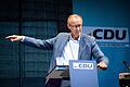 Wahlkampf CDU Brandenburg       -  Bedingungen für weitere Gespräche hat CDU-Chef Merz schon formuliert - nun nennt er eine konkrete Frist.