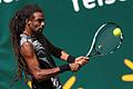 Weiter       -  Dustin Brown erreichte in Halle/Westfalen das Achtelfinale. Foto: Friso Gentsch