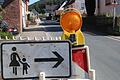 Schilder wie diese zur Baustellenabsicherung wurden in Wombach nach Aussage von Anwohnern erst nach Aufkommen von Kritik aufgestellt. In Ruppertshütten hingegen gab es an einer schlecht gesicherten Baustelle einen Radunfall.&nbsp;