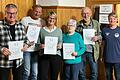 Auf dem Bild von links: Herbert Lamatsch, Bernhard Groß, Birgit Kleinhenz, Gisela Lucht, Herbert Lucht, Tobias Rehm.