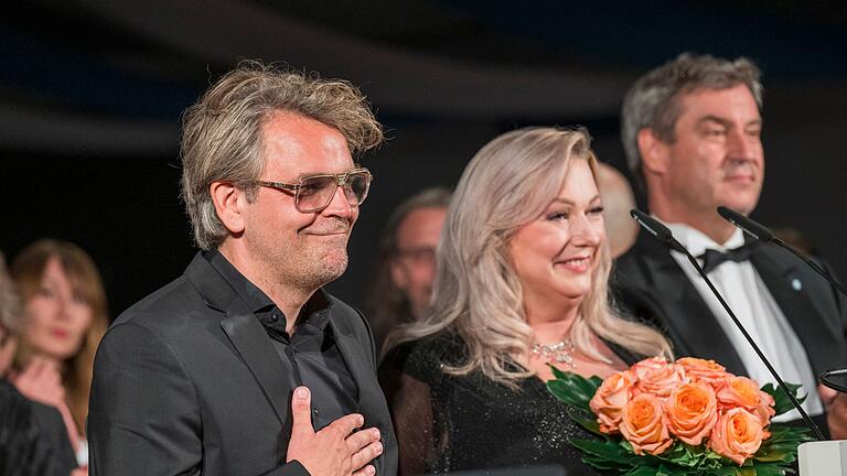 Eröffnung der Bayreuther Festspiele - Staatsempfang       -  &bdquo;Tristan&rdquo;-Regisseur Arnarsson, Festivalchefin Wagner, Ministerpräsident Söder (l-r). (Archivbild)