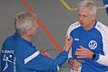 Gesprächsbedarf haben die Segnitzer Franz Hoffmann (links) und Karl-Heinz Mark, doch sie konnten das vorzeitige Ausscheiden ihrer Mannschaft im Viertelfinale nicht verhindern.