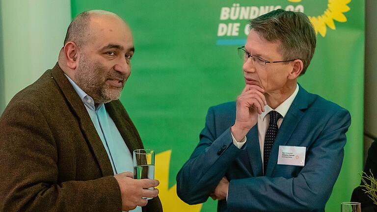 Im Gespräch: Grünenchef Omid Nouripour und Schweinfurts Oberbürgermeister Sebastian Remelé. Im Gespräch: Grünenchef Omid Nouripour und Schweinfurts Oberbürgermeister Sebastian Remelé.