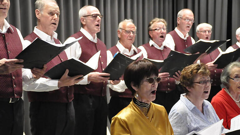 Bodenständige Frühlingslieder, lustige fränkische Weisen und Schlager standen auf dem Programm des Aschacher Gesangvereines. Foto: Peter Klopf       -  Bodenständige Frühlingslieder, lustige fränkische Weisen und Schlager standen auf dem Programm des Aschacher Gesangvereines. Foto: Peter Klopf