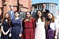 Die Konfirmanden vom 3. April (vorne von links): Luisa Ruckstetter, Johanna Leuchs, Johanna Dürr, Meliassa Gey, Nele Klüpfel, (Hinten von links): Valentin Follmer, Nils Gruber, Paul Klüpfel, Pfarrer Kelinske.