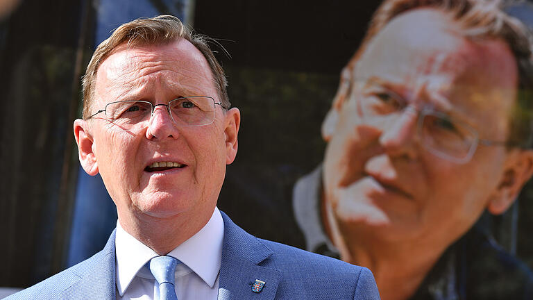 Bodo Ramelow (Die Linke), Ministerpräsident von Thüringen und Spitzenkandidat der Thüringer Linken, stellte auf dem Erfurter Anger der Öffentlichkeit die Kampagne der Partei zur Landtagswahl vor.