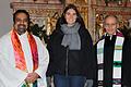 Pfarer Joseph, Carolina Bieg und Pfarrer Hans Gernert sprachen in einem ökumenschien Gottesdienst über das Thema Flucht.
