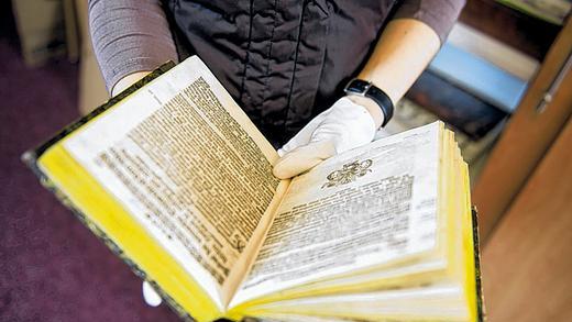Ältester Neuzugang in Kitzingen: ein Buch des Predigers Abraham a Sancta Clara.