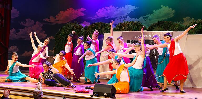 Das Hupfdohlen-Ballett, alles ehemals aktive Gardemädchen des VCC riefen mit ihrem Schautanz  'Die Highlights der Waltraud'  deren Erlebnisse im Kloster, als
 Putzfrau, in der Liebe und vom Traumurlaub in Indien in Erinnerung.