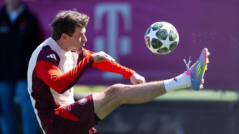 Bayern München - Inter Mailand - Abschlusstraining FC Bayern       -  Thomas Müller war bester Laune beim Abschlusstraining.