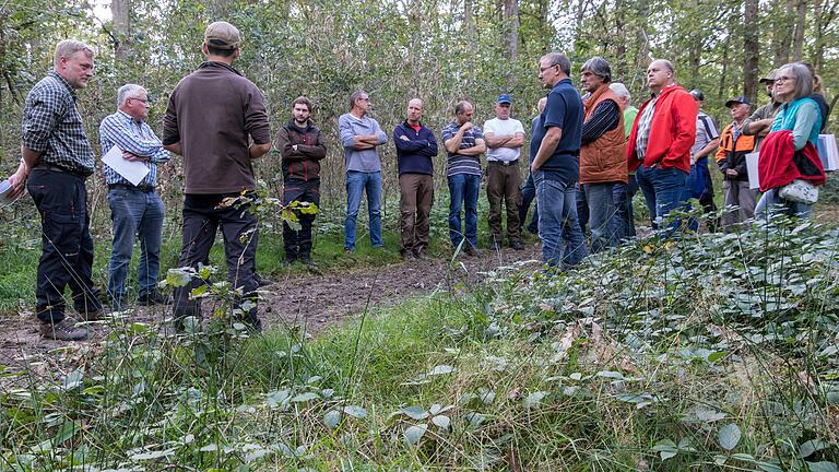 Beim Waldbegang informierten die Revierleiter Robert Kaufmann, Johannes Pietron und Mainolf Arndt den Karsbacher Gemeinderat darüber, dass der Gemeindewald mit dem Eichenprachtkäfer von einem neuen Schädling betroffen ist. Beim Waldbegang informierten die Revierleiter Robert Kaufmann, Johannes Pietron und Mainolf Arndt den Karsbacher Gemeinderat darüber, dass der Gemeindewald mit dem Eichenprachtkäfer von einem neuen Schädling betroffen ist.