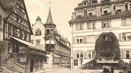 Die alte Postkarte zeigt das Hotel Wittelsbacher Hof, in dem die Amerikaner kurz nach dem Zweiten Weltkrieg deutsche Wissenschaftler unterbrachten, die nach Amerika übersiedeln sollten.
