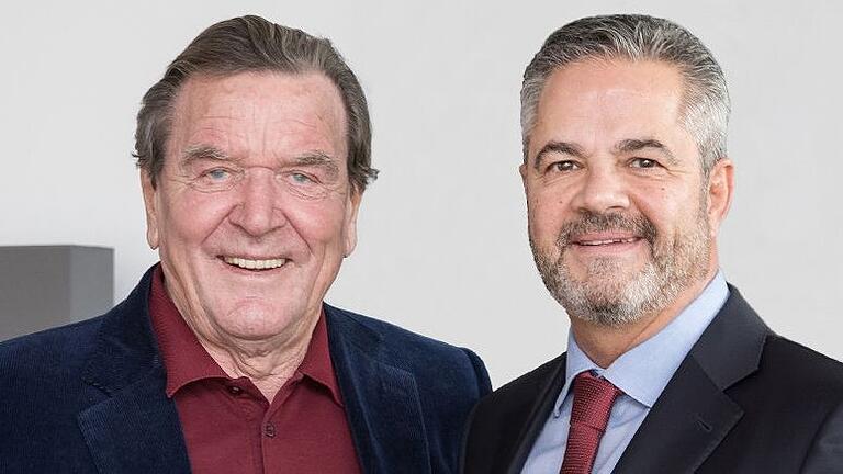 BVUK.-Chef Michael Reizel mit dem ehemaligen Bundeskanzler Gerhard Schröder.