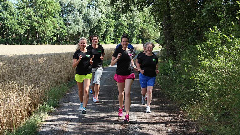 Tina Treutlein (Mitte vorne) mit einer Laufgruppe. Aufgrund der Corona-Pandemie können Gruppenläufe derzeit nicht stattfinden. Tina Treutlein (Mitte vorne) mit einer Laufgruppe. Aufgrund der Corona-Pandemie können Gruppenläufe derzeit nicht stattfinden.