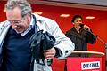 Die Linke-Politiker Sahra Wagenknecht und Klaus Ernst 2017 bei einer Wahlveranstaltung auf dem Marktplatz in Schweinfurt.