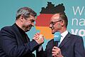 Bundestagswahl - CDU-Wahlparty       -  CSU-Chef Markus Söder und CDU-Chef Friedrich Merz in Feierlaune