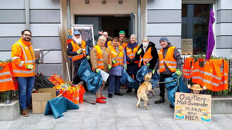 Viel Engagement bei der Müllsammelaktion von Diakonie und Stadt Schweinfurt im Gründerzeitviertel.