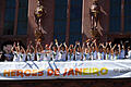 &bdquo;Heroes de Janeiro&rdquo;       -  Das Olympiateam jubelt vom Balkon des Frankfurter Rathauses. Foto: Arne Dedert