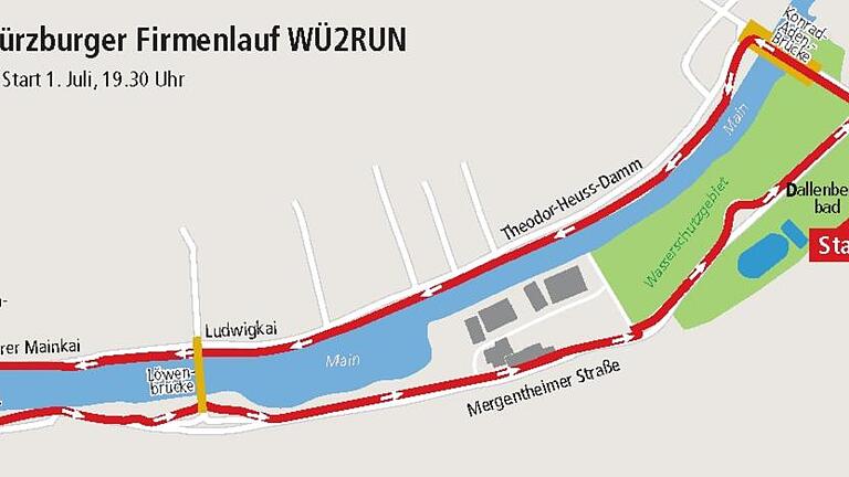 Die Strecke       -  7,4 Kilometer lang ist die Strecke des Firmenlaufs.