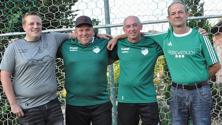 Sie bilden ein starkes Führungsteam der SG Wargolshausen I/Wülfershausen II (von links): Vorsitzender Fabian Reinhart, Teammanager Thorsten Kürschner, Vorsitzender Ewald Then und Trainer Frank Hartmann.