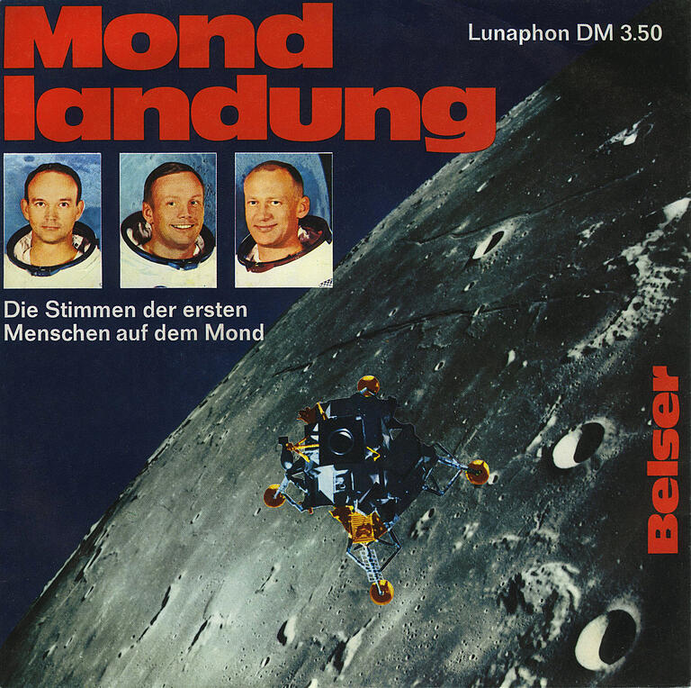 Die Stimmen der Astronauten konnten sich Fans auch auf einer Schallplatte anhören (aus der Ausstellung 'Raumschiff Wohnzimmer'). Die Stimmen der Astronauten konnten sich Fans auch auf einer Schallplatte anhören (aus der Ausstellung 'Raumschiff Wohnzimmer').