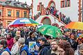 Zahlreiche Menschen besuchen am Samstag, 17. Februar, die Kundgebung 'MSP ist bunt' auf dem Marktplatz in Karlstadt.