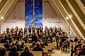 Anlässlich des 90. Geburtstages des Schweinfurter Komponisten, Musikpädagogen, Chorleiters und Kirchenmusikers Gustav Gunsenheimer (vorne rechts im Bild im Rollstuhl) gab der KonzertChor ein Konzert.