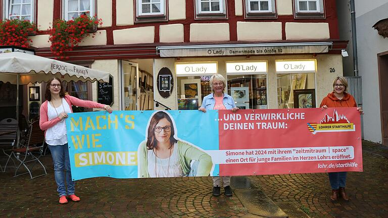 Simone Wirzberger, Mathilde Lembach und Anja Güll (von links) stellten die Kampagne für die zweite Runde der Lohrer Starthilfe vor.&nbsp;