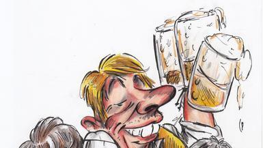 Karikaturen-Ausstellung       -  Karikaturen von Valentina Harth, Marktheidenfeld, für die Ausstellung &quot;Darüber lacht Marktheidenfeld&quot; im Rathaus. Laurenzi.