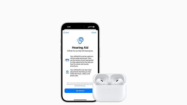 Apple Airpods Pro 2 als Hörgerät - Apples Airpods Pro 2 können in Verbindung mit einem iPhone oder iPad als Hörhilfe für geringe bis mittlere Höreinschränkungen eingestellt werden. Apple Airpods Pro 2 als Hörgerät - Apples Airpods Pro 2 können in Verbindung mit einem iPhone oder iPad als Hörhilfe für geringe bis mittlere Höreinschränkungen eingestellt werden.