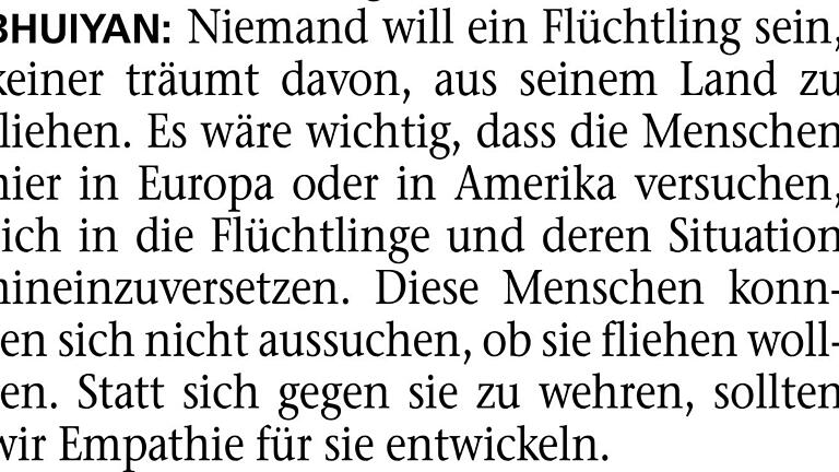 Bhuiyan zu Flüchtlingen       -  Bhuiyan zu Fllüchtlingen