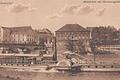 Um 1910 festgehalten: Blick auf Mainbrücke und Harmoniegebäude