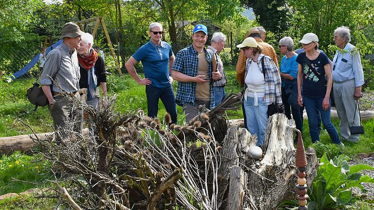 Aus Totholz und Steinen lassen sich im eigenen Garten ganz einfach Lebensräume für Insekten, Reptilien und Vögel schaffen. Dies erfuhr man am Samstag bei einer Führung durch den 'vogelfreundlichen Garten' von Gregor Schmidt in Sendelbach.