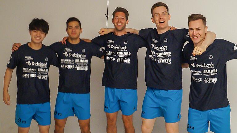 Sie sollen den TSV Bad Königshofen in der kommenden Saison in die Playoffs der Tischtennis-Bundesliga führen (von links): Yukiya Uda, Martin Allegro, Bastian Steger, Kilian Ort und Filip Zeljko.