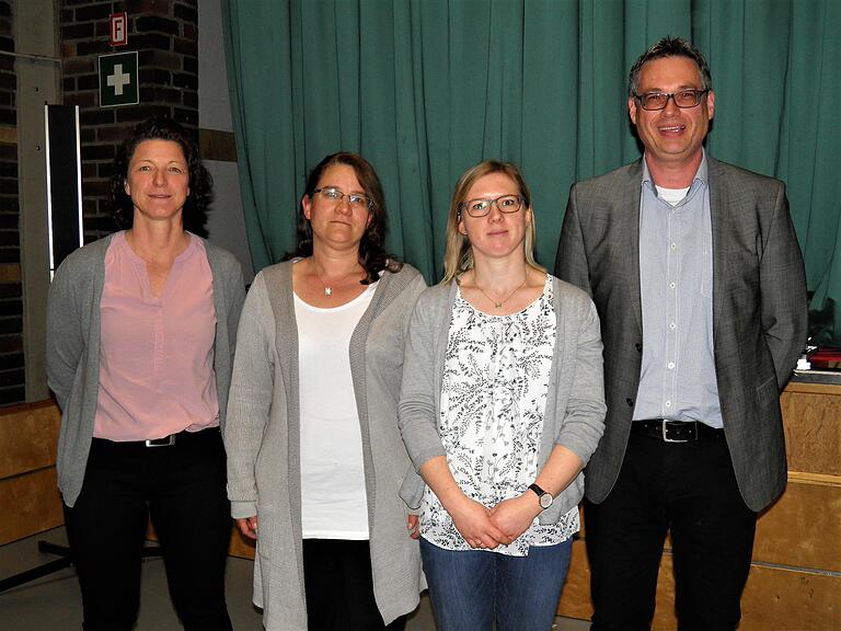 Sie stehen für ein weiteres Jahr an der Spitze des TSV Nordheim (von links): Andrea Sauer, Gudrun Henninger, Verena Glos und Andrè Paulus.