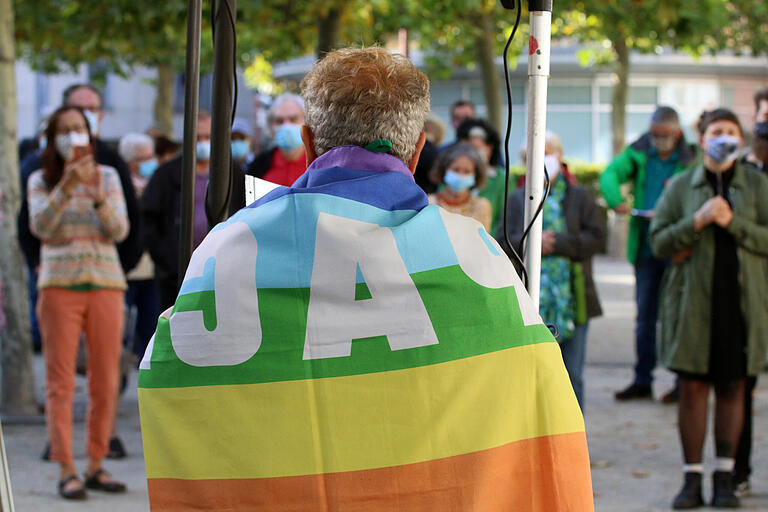 Kundgebung auf dem Schweinfurter Georg-Wichtermann-Platz zum Antikriegstag.