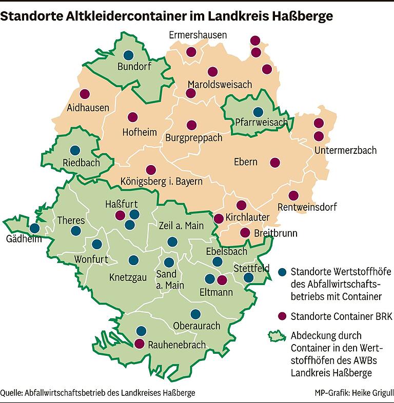 Zu viele ungenutzte Klamotten im Schrank? Hier finden Sie im Landkreis Haßberge künftig Altkleidercontainer