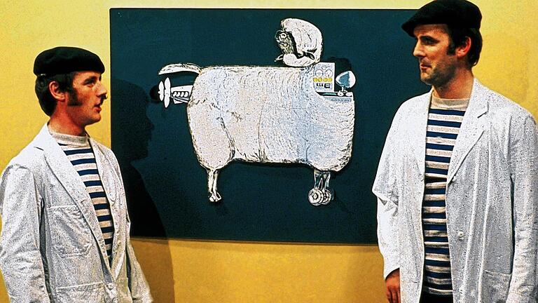 Legendär: &bdquo;Monty Python's Flying Circus&ldquo; mit (oben) Michael Palin (links) und John Cleese sowie Eric Idle (unteres Bild).