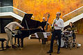 Das Eva Kleese Jazzquartett begeisterte im Theaterfoyer. Im Bild (von links): Philip Frischkorn, Stefan Schönegg, Evgeny Ring, Eva Klesse