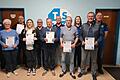 Die TSV-Vorstandschaft mit einem Teil der Geehrten (von links): Gerd Borst, Luise Pohlner, Helmut Zorn,  Linda Zorn, Peter Zorn, Edgar Leukert, Ralf Kiesel, Peter Rothenbucher, Laura Pohl, Klaus Scheuermann und Dieter Zipprich.