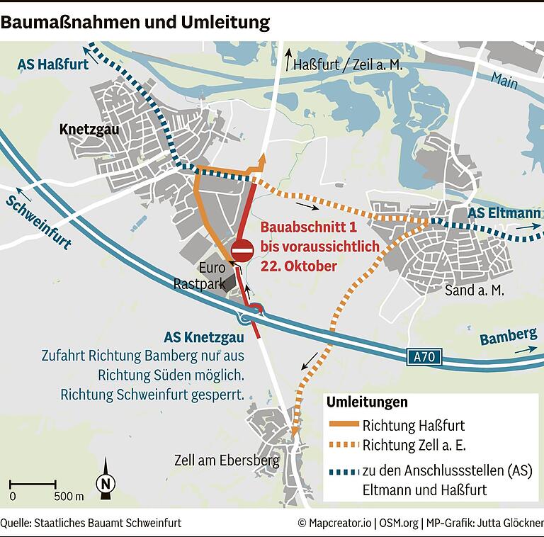 Arbeiten haben begonnen: Das müssen Autofahrer bei der Teilsperrung der St2276 bei Knetzgau beachten Arbeiten haben begonnen: Das müssen Autofahrer bei der Teilsperrung der St2276 bei Knetzgau beachten